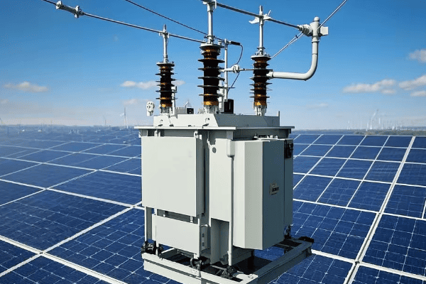 Dry-type transformer in a solar farm