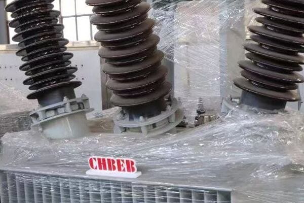 Image of a typical pad-mounted transformer in a residential setting