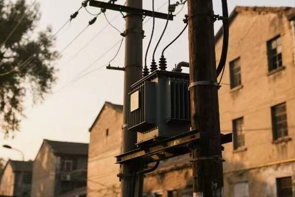 Various types of pole transformers