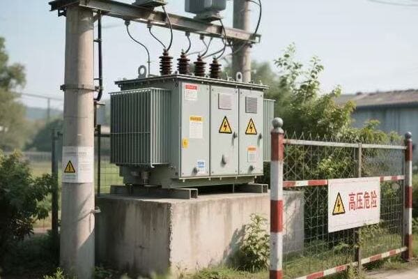 Diagram of residential area with power pole transformer
