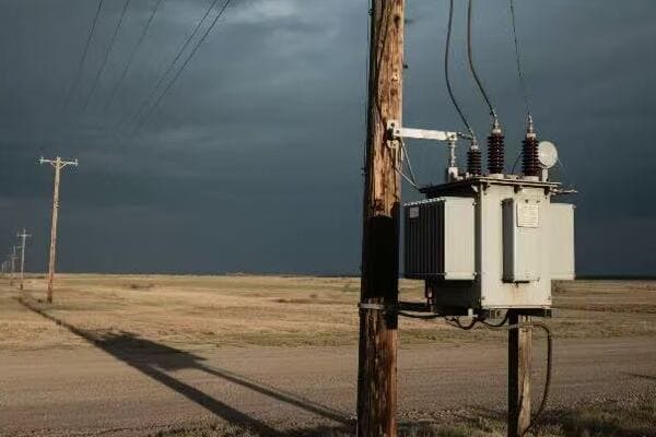 Single-phase and three-phase transformers side by side