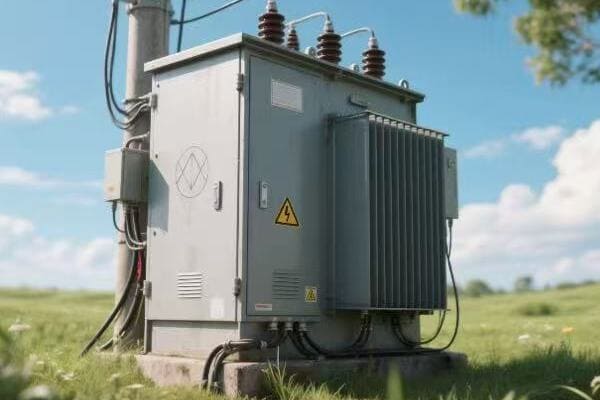 Diagram of electricity flow through a transformer box