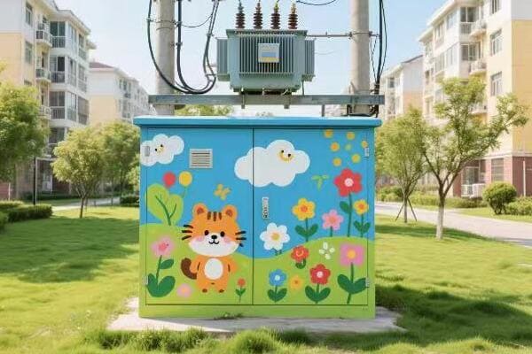 Various types of transformer boxes in different settings