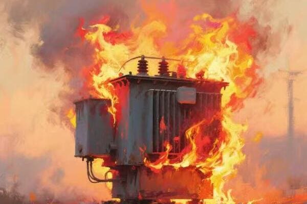 Video simulation of a transformer explosion and its immediate effects
