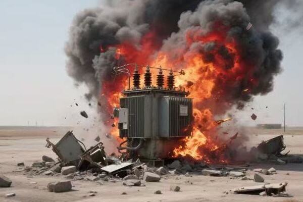 Image of a technician performing maintenance on a transformer