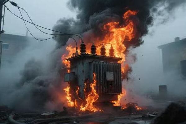 Diagram showing oil contamination in a transformer