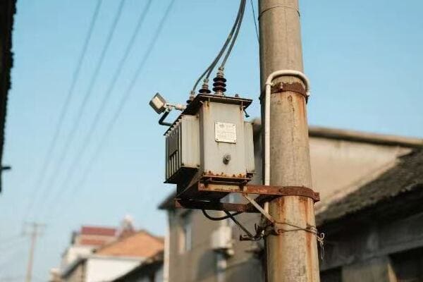 Various types of pole-mounted transformers