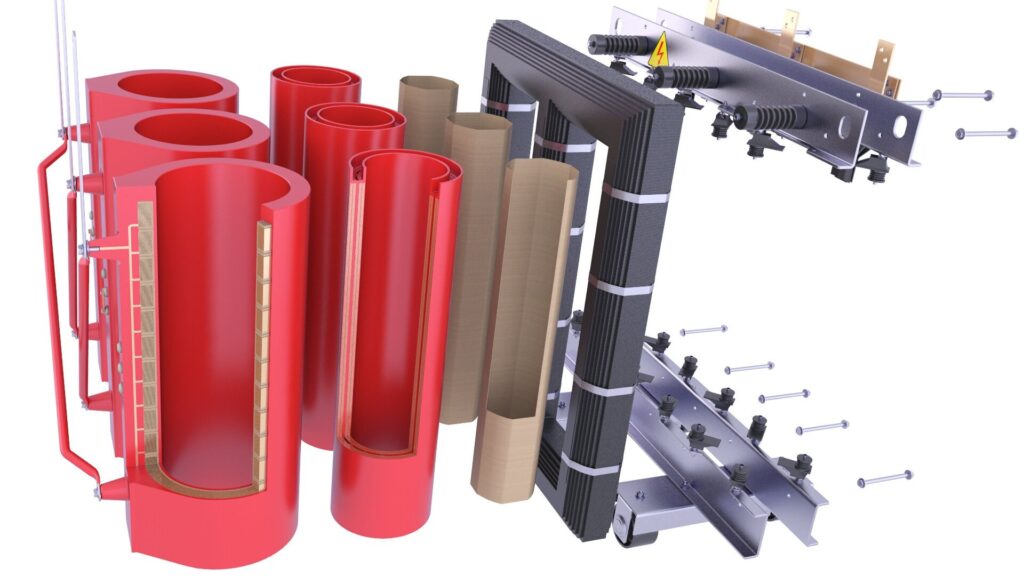 cast resin transformer cross section, epoxy resin encapsulated transformer, dry type transformer epoxy block