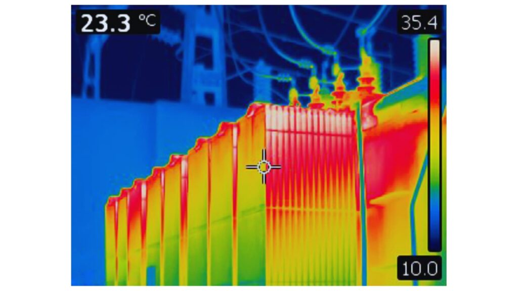 Transformer overload infrared hotspot, winding overheating diagram
