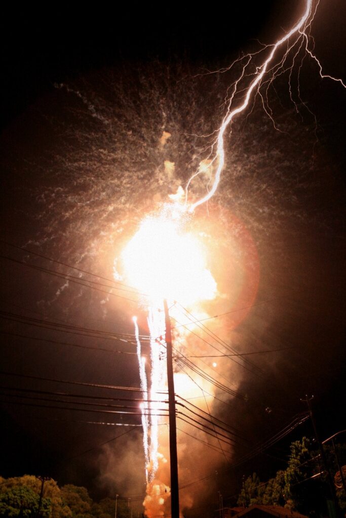 Transformer explosion site, transformer fire isolation zone