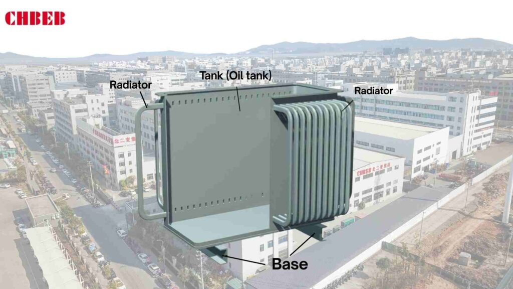 Transformer tank and radiator