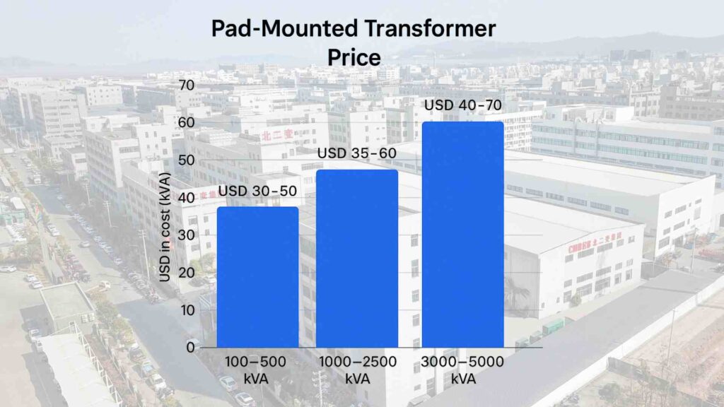 pad-mounted transformer price infographic