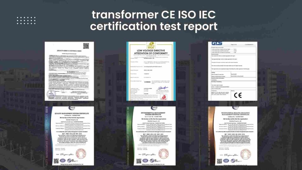 transformer CE ISO IEC certification test report