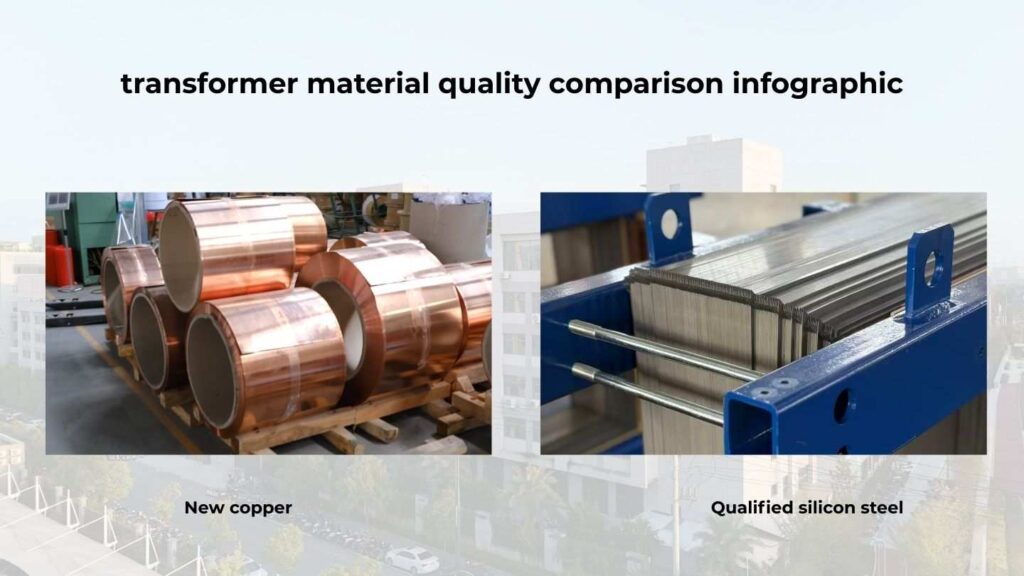 transformer material quality comparison infographic