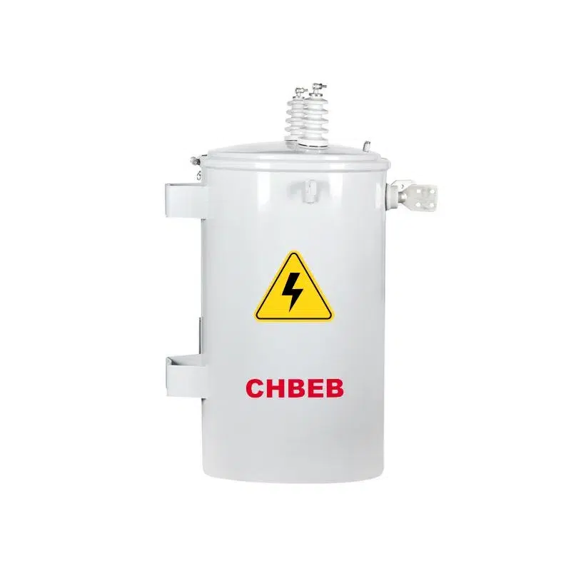 Single phase pole mounted transformer for residential areas, rural grids, and light load power distribution.